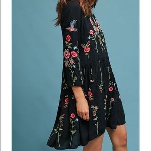 Anthropolgie black dress with floral